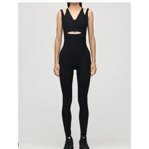 NO KA'OI SZ 1 S Black Outline Cutout One Piece Jumpsuit NWT